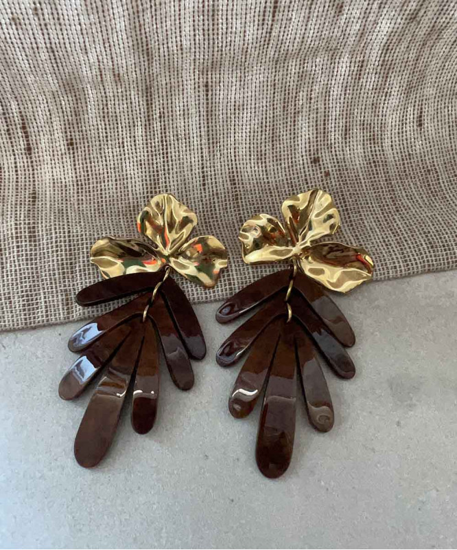 Boucles d'oreille feuille